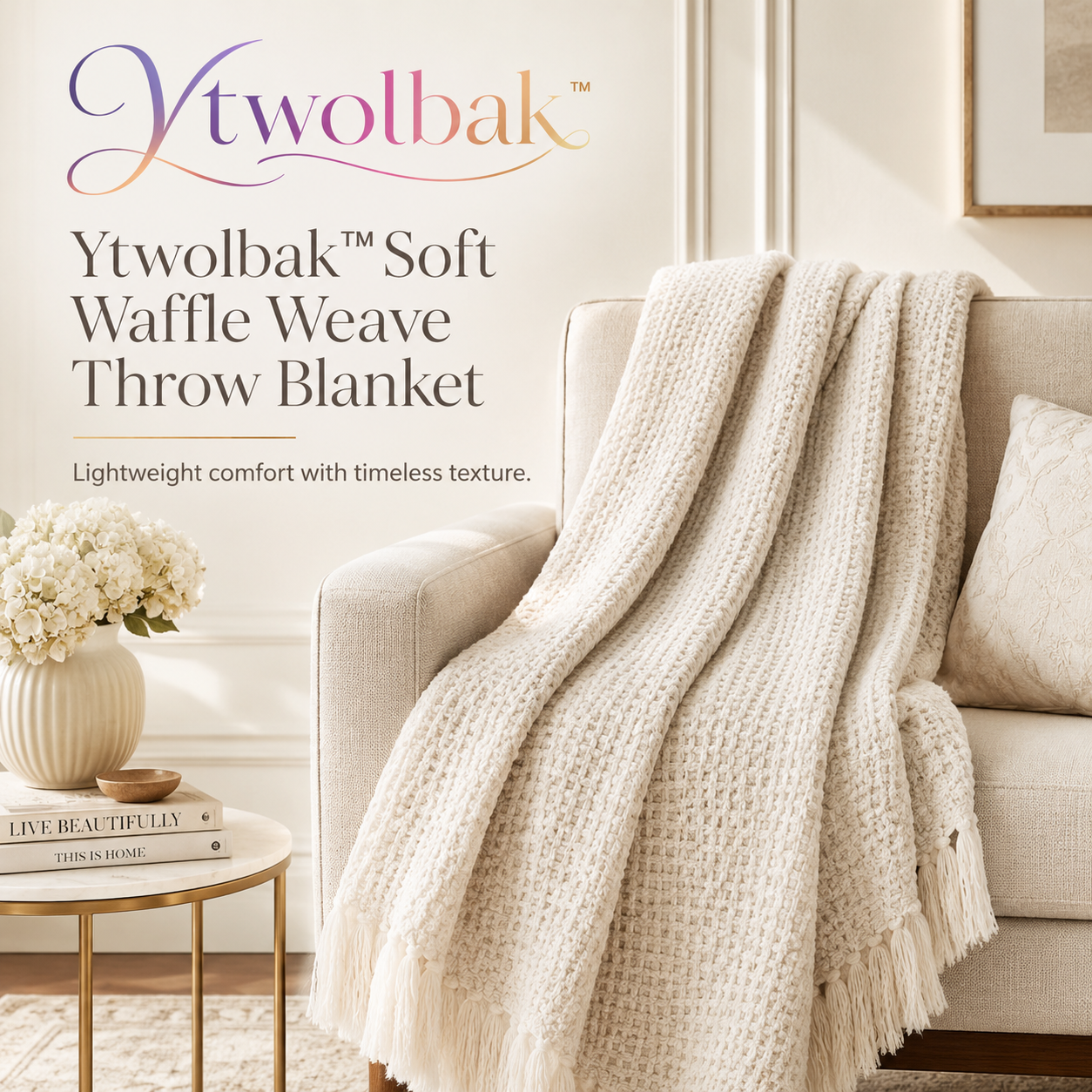 Ytwolbak™ Soft Waffle Weave Throw Blanket