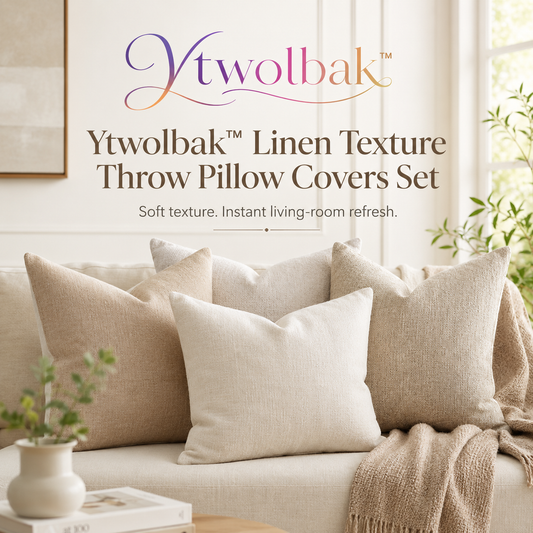 Ytwolbak™ Linen Texture Throw Pillow Covers Set