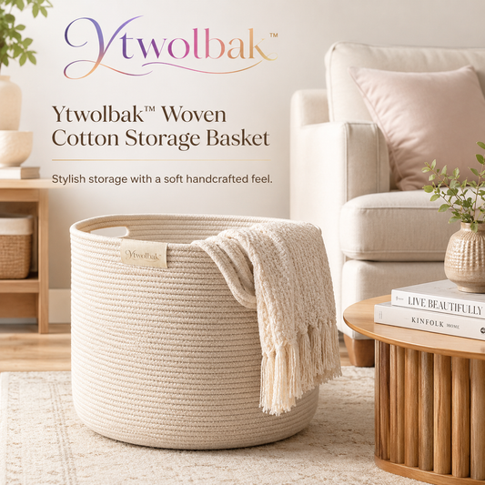 Ytwolbak™ Woven Cotton Storage Basket
