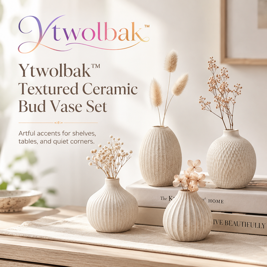 Ytwolbak™ Textured Ceramic Bud Vase Set